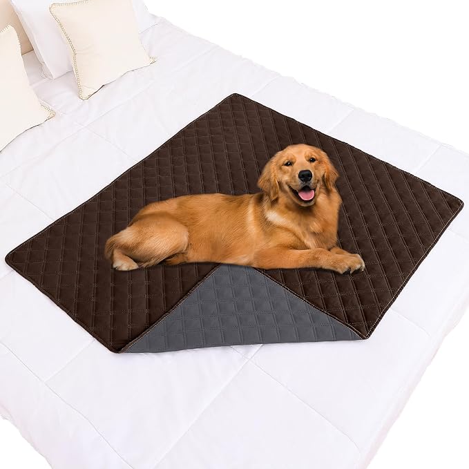 Smiry Waterproof Reversible Pet Couch Covers for Dogs | Pet Friendly, Soft Fabric, Washable Sofa Furniture Protector for Dogs Cat Kids, Checkered (40"x50", Chocolate/Dark Grey) by Smiry
