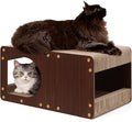 EHEYCIGA Cardboard Cat Scratcher House, 23-Inch Cat Scratch pad, Dark Brown | Cat Scratching Board for Indoor Cats, High-density Corrugated Paper, Multi-function, Anti-scratch, Easy Install, Extra Large by EHEYCIGA