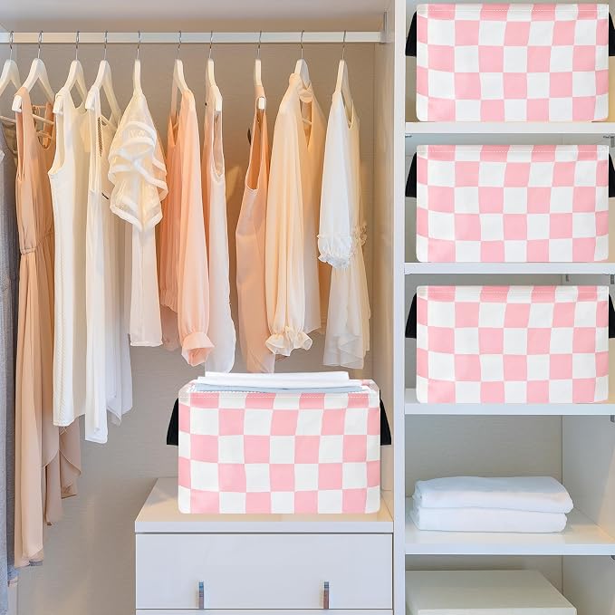 Kids Storage Basket Gift Basket for Girls Toy Organizer Nursery Bedroom Decor Waterproof Lined with Handles Pink Laundry Hamper - Image 7