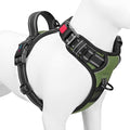 No Pull Dog Harness with Handle Front & Back Clip, Easy on | Lockable Snap Buckle at Neck, Adjustable Reflective Vest with Handle for Small Medium Large Dogs (M, Misty Green) by PHOEPET