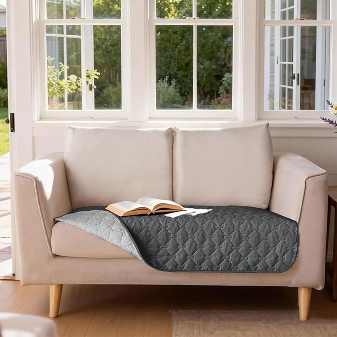 gogobunny 3X Stronger Waterproof Pet Blanket, Scratch Proof Furniture Protector for Dogs Cats, Reversible Cover 32x53 Inch, Dark Grey - Image 5