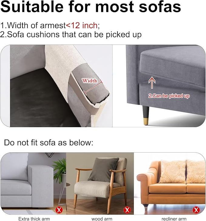 Cat Scratch Sofa Protector,27.6" L*19.6" W Cat Scratch Furniture Protector Pad Couch Arm Sheild with Natural Sisal for Protecting Couch Sofa Chair Furniture（Beige/Left Handed - Image 3