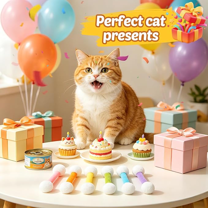 CiyvoLyeen Plush Cotton Swab Catnip Toys for Indoor Cats 6 Pack | Cat Chew Kicker Toys, Boredom Relief, Interactive Play, Soft Durable Plush with Catnip, Funny Gift for Cat Lovers & Kitten - Image 8