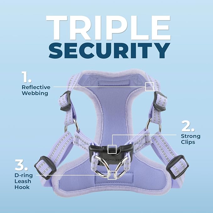 Voyager Step-in Flex Adjustable Dog Harness - Lavender, Medium | 17 - 21" in Chest, Fully Adjustable, Reflective Bands, All Weather Breathable Air Mesh, Lightweight, Fast Drying - Image 5