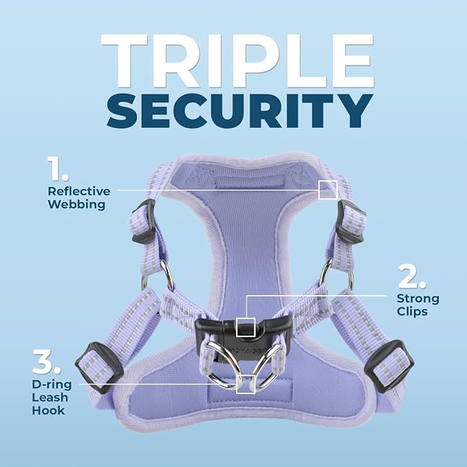 Voyager Step-in Flex Adjustable Dog Harness - Lavender, X-Small | 13 - 16" in Chest, Fully Adjustable, Reflective Bands, All Weather Breathable Air Mesh, Lightweight, Fast Drying - Image 5