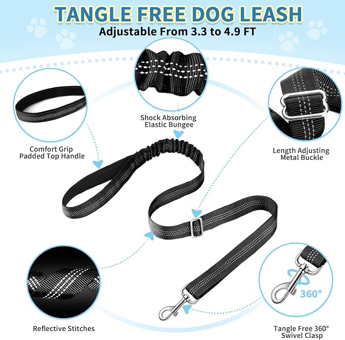 SlowTon No Pull Small Dog Harness and Leash Set with Front Clip | Soft Padded, Neck & Chest Adjustable, Lightweight, Anti-Twist, Puppy Vest Harness Pet Lead Combo for Small Medium Dog, B, XS - Image 8