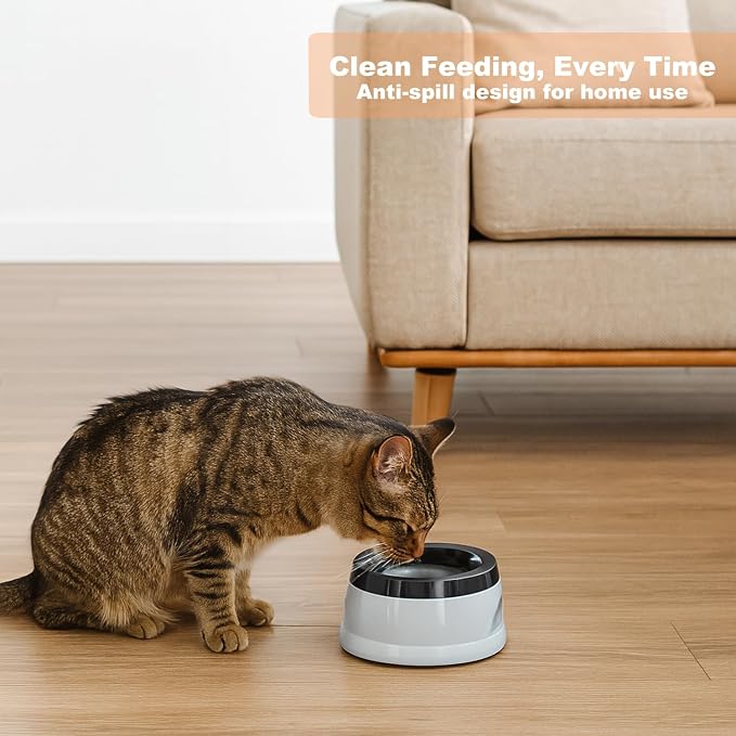 25oz Spill-Proof Dog Water Bowl – Slow Drink, No-Splash Pet Feeder for Small/Medium Dogs, Cats, Puppies & Kittens, Non-Slip Portable Bowl for Car, Travel, Home – Grey - Image 6