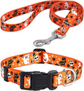 Mihqy Dog Collar and Leash Set, for Large Dogs, Halloween Set,L | with Fashion Patterns, Adjustable for Small Medium Large Dogs, Comfortable for Walks and Outdoor Hikes by Mihqy