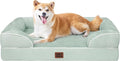EHEYCIGA Orthopedic Large Dog Bed, Waterproof Memory Foam, Non-Slip Bottom, Sage Green, 36"L x 27"W x 6.5"Th | Non-Slip Bottom and Egg-Crate Memory Foam XL Dog Couch Bed with Washable Removable Cover, Sage Green by EHEYCIGA