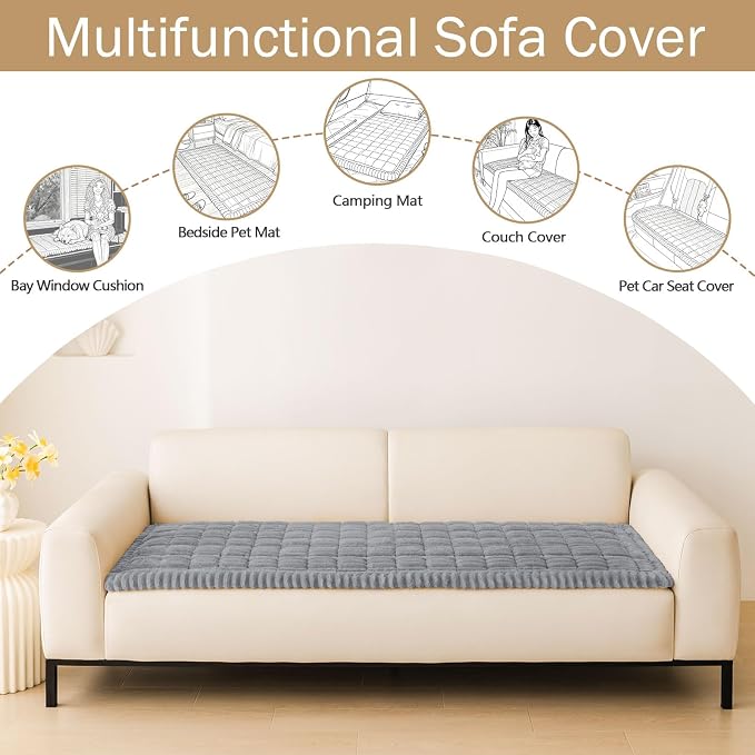 hyha Couch Cover for Dogs, Washable Non Slip Plush Flannel Sofa Protector | Thick Flannel, Anti-Slip Backing, Pet Hair & Scratch Protection, Fits Sofa & Loveseat (27.6" x 59") - Image 3