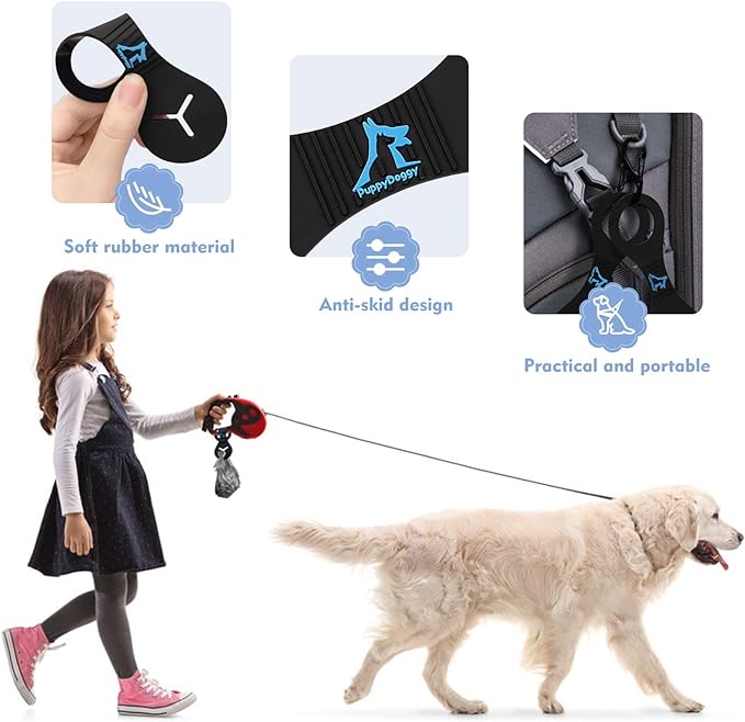 Dog Poop Bag Holder for Leash Waste Bag Carrier Dog Poop Bag Dispenser for Walking Running Bicycle Accessory 4 Pieces (Light Green) - Image 4