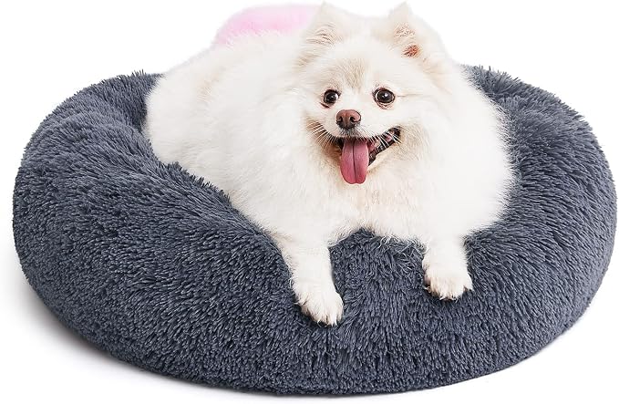 MIXJOY Orthopedic Dog Bed Comfortable Donut Cuddler Round Pet Beds Ultra Soft Washable Dog and Cat Cushion Bed (30'', Grey) by MIXJOY