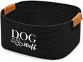 Geyecete Square Dog toy basket storage Cotton Rope Storage Basket Pet/Pet Toy And Accessory Storage Bin Doy Toy Box-Black by Geyecete