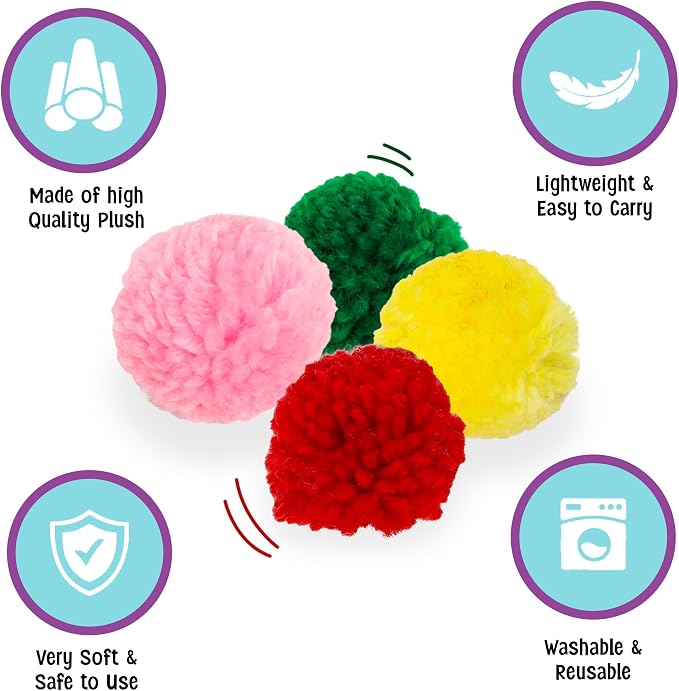 SPOT Wool Pom Poms Cat Toy - Interactive Wool Balls Cat Toy with Catnip for Cats and Kittens to Bite, Swat and Chase - 1.5 inch, 4 pcs - Image 5