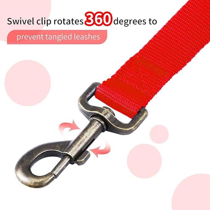 HIKISS Long Dog Leash Obedience Recall Training Agility Lead with Thickening Material for Large Dog - 15ft 20ft 30ft 50ft 100ft Training Leash(Red 50ft) - Image 4