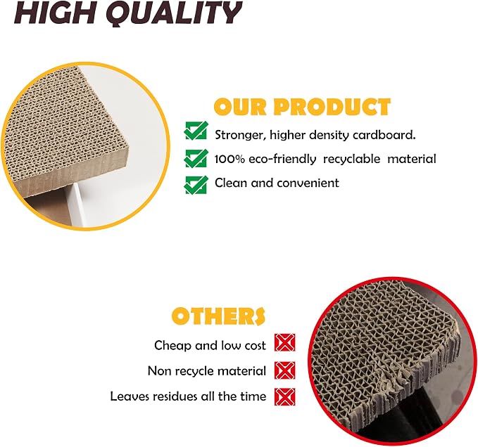 Smartbean Cat Scratcher, 17.3"L x 7.9"W x 4.7"H, Reversible Design for Double Service Life - Image 5