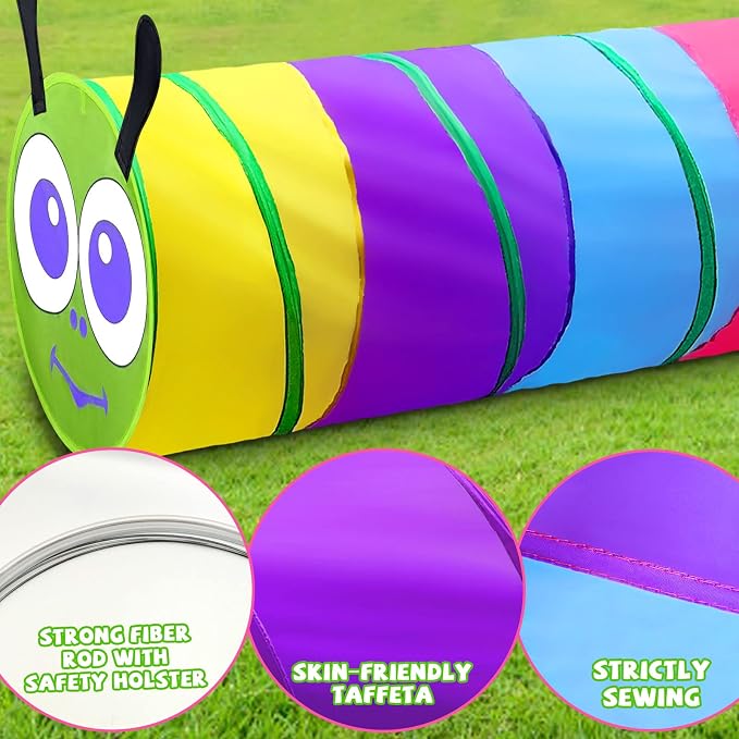 TIKTENT Kids Play Tunnel for Toddlers Colorful Pop Up Crawl Tunnel Toy | Collapsible Gift for Girl Boy Birthday Gift, Indoor Outdoor Toddler Children or Dog - Image 5