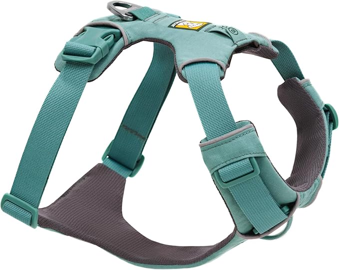 Ruffwear, Front Range Dog Harness, Reflective Soft Padded Everyday Harness with Dual Leash Clips, Adjustable and Lightweight Fit for Training or Walking for All Dogs, River Rock Green, Large/X-Large by RuffwearInc