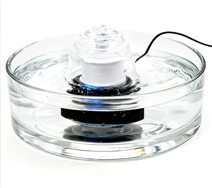 Glass Cat and Dog Water Fountain 90oz/2.7L, Automatic Pet Water Dispenser with Quiet Pump, Drinking Fountain for Cats and Small Dogs, Easy to Clean - Image 2