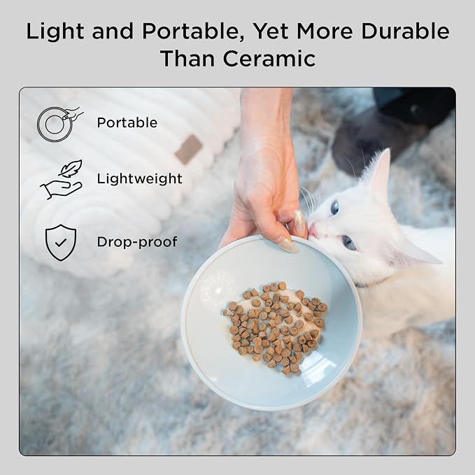 Necoichi BPA-Free Extra-Wide Elevated Cat Food Bowls, 2-Pack (Classic) - Image 7