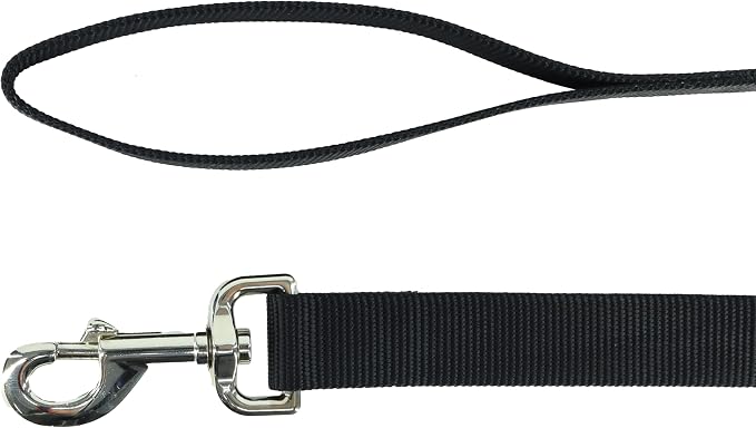 Coastal Pet Single-Ply Dog Leash - Sturdy Pet Leash - Comfortable & Stylish - Resists Fraying - Vibrant & Fade-Resistant Color - Black, 1" x 4' by CoastalPet
