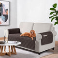TAOCOCO Waterproof Loveseat Covers for Dogs, Non Slip Couch Cover, 54'' | Washable Love Seat Covers with Arms for 2 Cushion Couch, Dog Sofa Cover Protector, Pockets & Backless Design, Chocolate by TAOCOCO