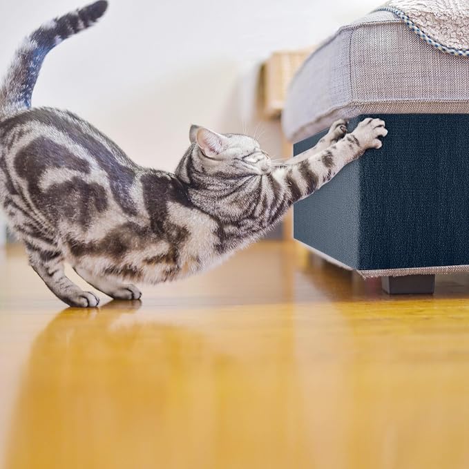 Cat Scratch Furniture Protector Couch Protector from cat Claws Self-Adhesive Carpet remnants Scratching Mat Trimmable DIY Climbing Covering Posts 78.7" x 15.8" Grey - Image 7