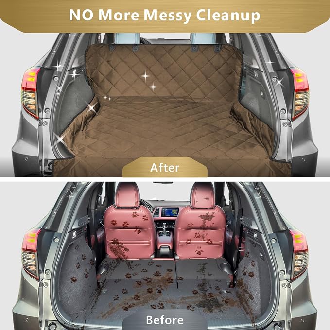 SUV Cargo Liner for Dogs - Water Resistant Trunk Cover for Midsize SUVs | Pet Cargo Cover with Bumper Flap Protector, Non-Slip Car Trunk Mat, Dog Car Seat Cover Prevents Scratches Pet Hair Mud Dirt - Image 3