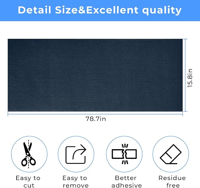 Cat Scratch Furniture Protector Couch Protector from cat Claws Self-Adhesive Carpet remnants Scratching Mat Trimmable DIY Climbing Covering Posts 78.7" x 15.8" Grey - Image 2