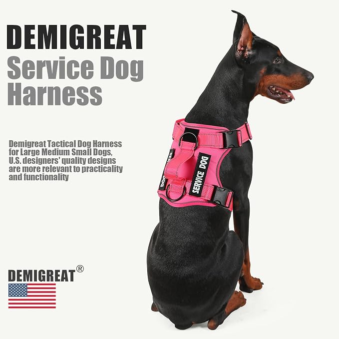Service Dog Harness, Reflective Dog Vest Harness with 5 PCS Patches, Adjustable Soft Oxford Pet Harness, Inner Layer Mesh, Easy to Control for Small Medium Large Dogs - Image 4