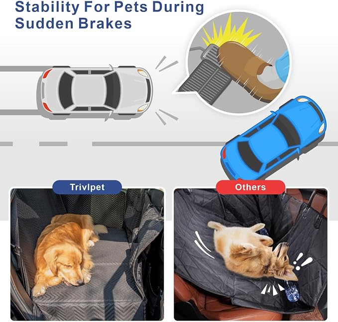 Dog Car Seat Cover - Hard Bottom Backseat Extender, Black | Back Seat, Waterproof Hammock, Thick Sponge, Supports 400 lbs, Seat Protector, Pets, Cars, SUVs, Trucks - Image 4