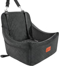 Lealchum Dog car seat for Medium Dogs,Easy to Install with Adjustable Straps,Anti Slip Bottom pet car Bed,Fully Detachable and Washable pet Travel Bed (Black, Medium) by Lealchum