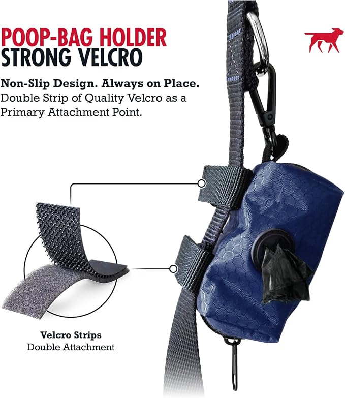 Tuff Pupper Dog Poop Bag Holder | Works with Any Dog Leash | Zippered Waste Bag Dispenser | Waterproof with Rust-Proof Clip | Convenient Lightweight Design | Includes 2 Rolls of Leak-Proof Bags - Image 5