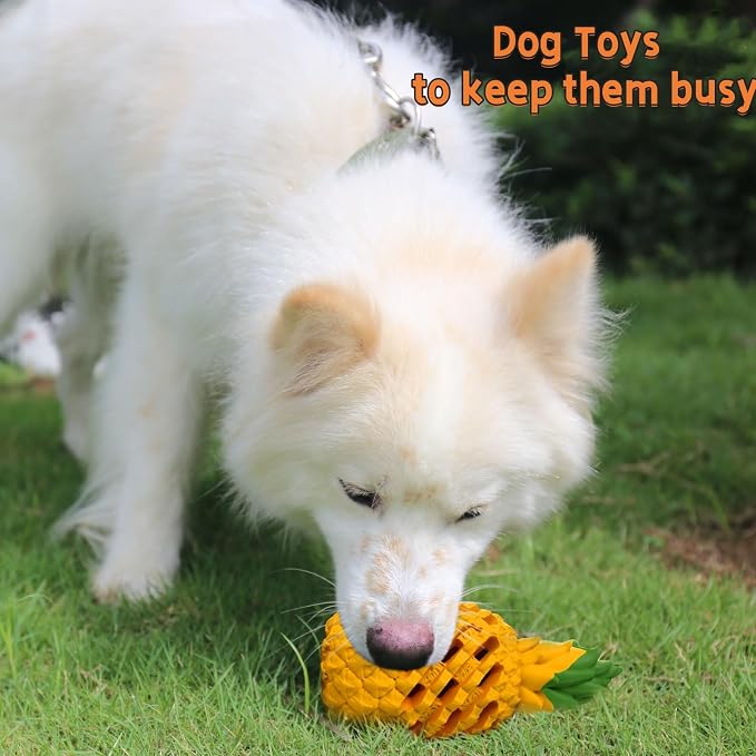 Upgrade Dog Toys for Large Dogs, Dog Chew Toys for Medium Large Dogs to Keep Them Busy,Dogs Dental Chew Clean Dispensing Toys Pineapple Shape Design - Image 3