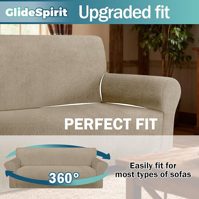 Waterproof Couch Cover, Stretch Non-Slip Sofa Slipcover with Elastic Bottom that Stays in Place - Leakproof Furniture Protector for Kids and Pets - Washable (Sofa, Island Fossi) - Image 3