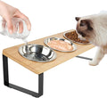 Elevated Cat Bowls with 3 Stainless Steel, 15° Tilted Raised Cat Bowl Set, for Indoor Cats for Small Cats and Puppies Pet Bowls with Stand by Unknown