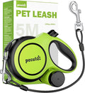 Pecute 16.4ft Retractable Dog Leash with 1.6ft Chew Proof Steel Cable | For Power Chewers & Pullers, Heavy Duty Locking for Medium/Large Dogs 33lbs-110lbs, Anti-Tangle & Poop Bag Holder Included by pecute