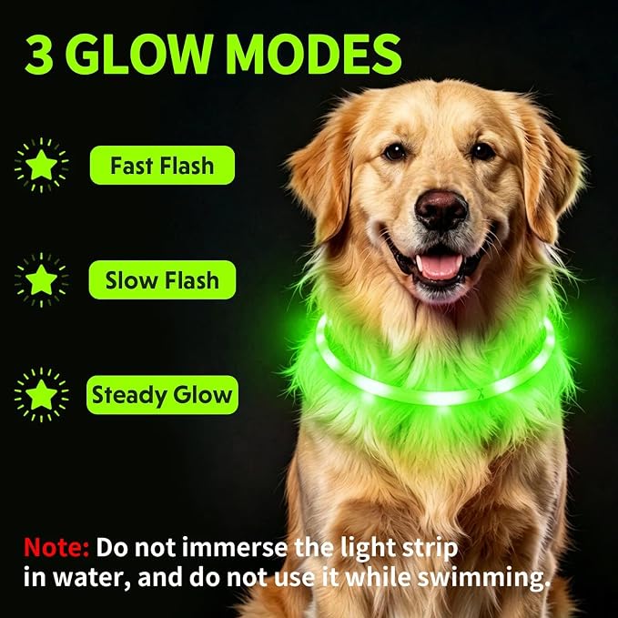 LaRoo LED Dog Collar, USB Rechargeable Flashing Light Dog Collar, Nighttime Safety, Cuttable Size for Small Medium Large Dogs, Makes Your Pet Visible in The Dark (Green) - Image 3