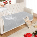 NAISI Couch Covers for Dogs Waterproof Flannel Striped Sofa Cover Pet Friendly Washable Dog Mat for Couch Anti Slip Sectional Sofa Slipcover Protector(1pc/35"x 82",Light Grey) by NAISI