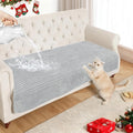 NAISI Couch Covers for Dogs Waterproof Flannel Striped Sofa Cover Pet Friendly Washable Dog Mat for Couch Anti Slip Sectional Sofa Slipcover Protector(1pc/35"x 63",Light Grey) by NAISI