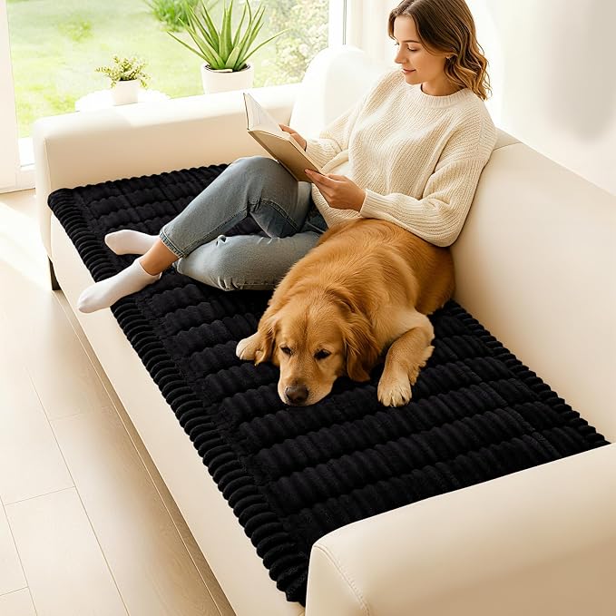 hyha Couch Cover for Dogs, Washable Non Slip Plush Flannel Sofa Protector | Thick Flannel, Anti-Slip Backing, Pet Hair & Scratch Protection, Fits Sofa & Loveseat (27.6" x 47") - Image 2
