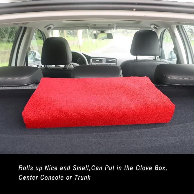 Car Seat Cover Protector Front Seats,for Gym Workout,Running,Swimming,Beach and Hiking,Waterproof Sweat Towel Bucket Seat Covers for Cars SUV Trucks (Red, 2Pcs) - Image 7