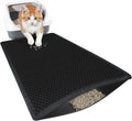 Small Cat Litter Mat Double Layer Waterproof Proof Litter Box mat, Non-Slip Design, Reduces Litter Scatter, Easy to Clean, Black 24''x 14.9''Inch by Unknown