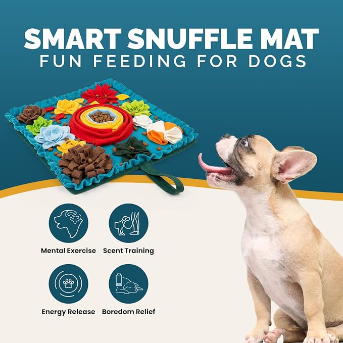 PET ARENA Dog Snuffle Feeding Mat, Adjustable Nose Work Activity Toy | Encourages natural foraging, slows eating, reduces boredom, and provides mental enrichment for pets. - Image 2