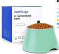 Dog Bowls,Cone Friendly Non Slip Single Dog Bowl with Stainless Steel Inner, Raised Bowls for Smll Dogs Spaniel Dogs Long Ear, High Capacity, M/2 Cup Mint Green by Petvillage