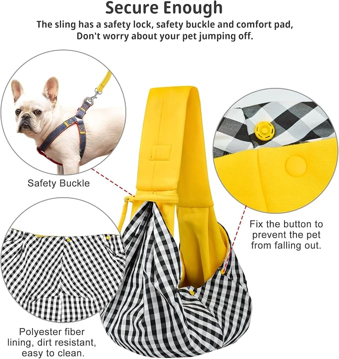 CUBY Dog and Cat Sling Carrier - Hands Free Reversible Pet Papoose Bag - Soft Pouch and Tote Design - Suitable for Puppy, Small Dogs Cats Outdoor - Image 3