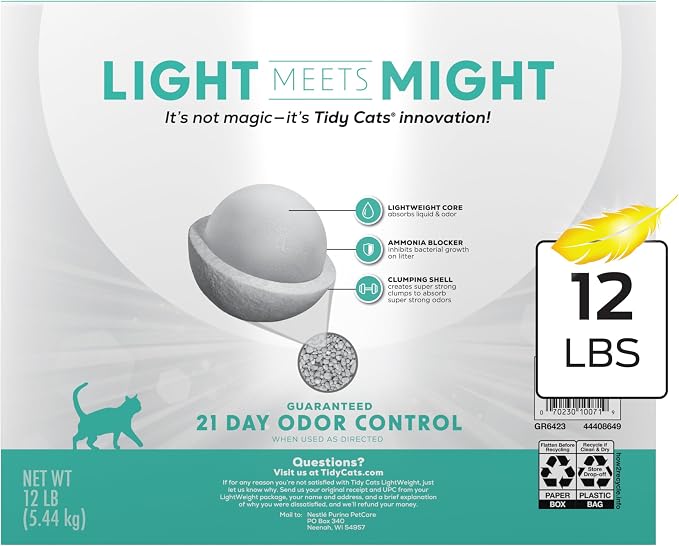 Purina Tidy Cats Lightweight Free and Clean Unscented Multi-Cat Clumping Cat Litter, Odor Control, Low Dust, 12 lb. Box - Image 11