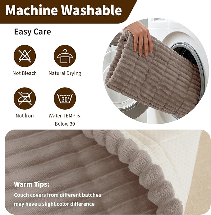 Leakproof Couch Cover for Dogs, Non Slip Washable Sofa Protector | Stain-Resistant Window Seat Cushions Chair Mat Car Seat Cover for Kids Pets (Khaki 27.6" x 82.7") - Image 7