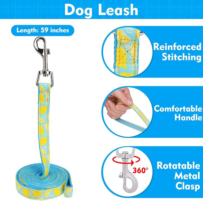 EXPAWLORER Step-in Dog Harness Small Sized and Leash Set | Cute Small Dog Harness No Pull Girl, Breathable Soft Mesh Padded, Adjustable Light Puppy Vest for Dogs Cats, Lemon S - Image 5
