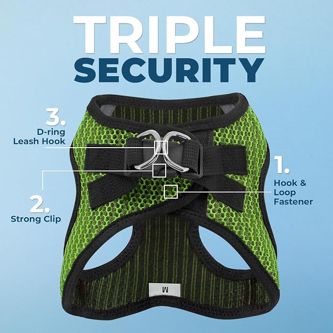 Voyager Step-in Air Dog Vest Harness - Lime Green 2-Tone, X-Small | 13 - 14.5" in Chest, Reflective Bands, All Weather Breathable Air Mesh, Cats Compatible, Lightweight, Fast Drying - Image 2